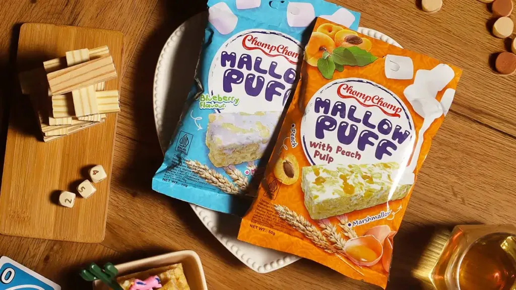 halal haramnya mallow-puff-blueberry-&-peach-pulp